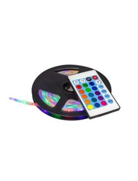 Banda LED cu silicon ,Color RGB , cu telecomanda si alimentator, lungime 5 M engross