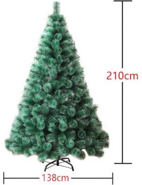 Brad de Craciun ENGROS, Artificial, Pin, Aspect Nins, Suport Metalic Inclus, Asamblare Usoara, Ideal pentru Sarbatorile de Iarna, Verde, 210 cm