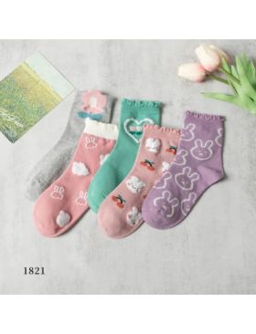 Sosete bumbac Engros pentru fete, mix culori