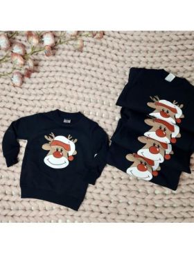 Bluza engross vatuita de copii ren craciun