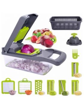 Razatoare multifunctionala Engros, legume si fructe 9 piese, lame inox + maner protectie