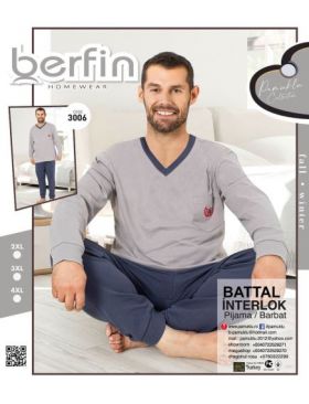 Pijama Barbat Berfin Interlok Battal 3006 ENGROS