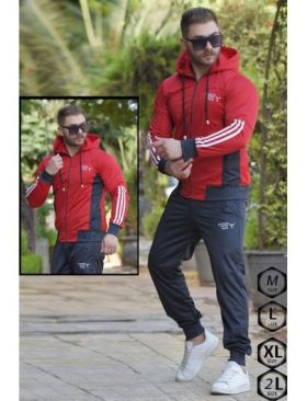 set trening barbati silon vatuit cu gluga compleu sport engros