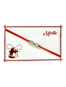 Bratara reglabila Martisor, snur elastic, Infinity Love, model 2024, en-gros