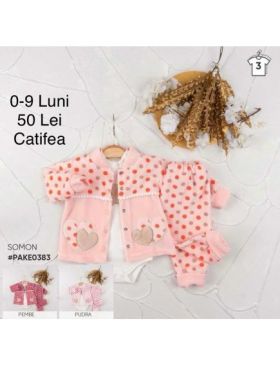 Compleu Engros pentru bebelusi, 3 piese, din catifea
