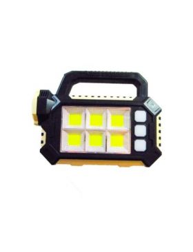 Lanterna portabila LED, cu lumina laterala COB, acumulator, incarcare USB si solara