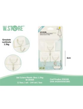 Set 3 Cuiere din plastic, M-00409, greutate sustinuta 1.5kg, en-gros