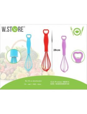Tel din silicon cu 10 spite, cu Desfacator, Inox+ Silicon, 29cm, en-gros