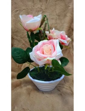 Aranjament ghiveci floare decorativa engros 25 cm Roz deschis