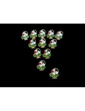 Set 12 Brose mici 3.5cm, Cosulet cu Ghiocei, Norocos, model 2024, en-gros