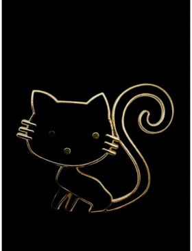 Brosa Martisor marime mare, Pisica Neagra, editie 2024, 6×5cm, en-gros