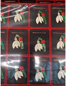 Set 12 broșe mari engros ghiocel buburuze