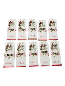 Set 20 Brose Martisor, ambalaj specific, Libelula Mov, model 2024, 14×5cm, en-gros