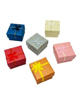 Set 24 Cutii ambalaj pentru Brose, capac cu fundita, 6 culori pe set, 4×4×3cm, en-gros