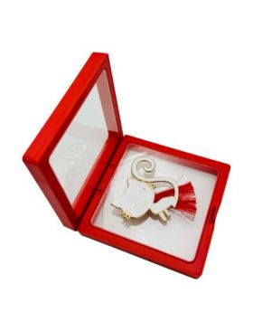 Brosa Martisor En-gros, Pisicuta Dragalasa in cutie cu expunere 3D, 8.5×8.5×2cm