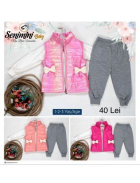 Compleu 3 piese Engros, pentru fete, cu model imprimat