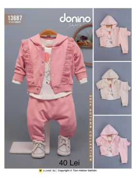 Compleu Engros pentru bebelusi, 3 piese, cu model imprimat