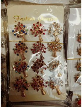 Set 12 broșe engros pentru mărțișor copac pietre colorate
