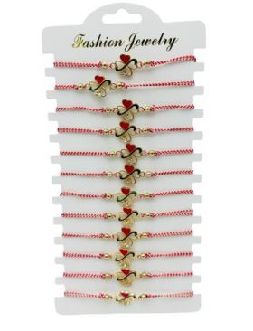 Set En-gros 12 Bratari Martisor Trifoi Norocos, snur reglabil