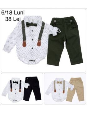 Compleu elegant Engros pentru bebelusi cu papion si bretele