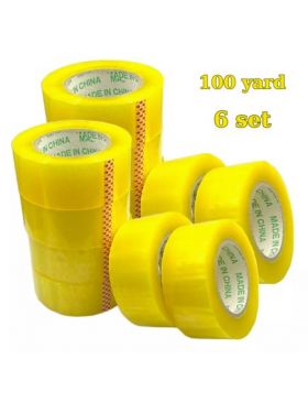 Set 6 buc scoci transparent engros, bandă adeziva 100 yard (75m)