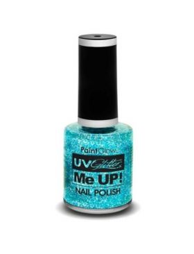 Lac de unghii cu sclipici, stralucitor in lumina UV, Glitter Me Up! UV, A40 Ice Blue Engros