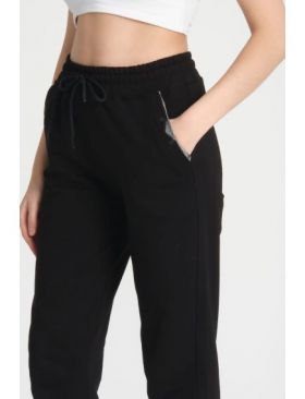 Pantaloni sport-casual, conici cu argintiu la buzunar, en-gross