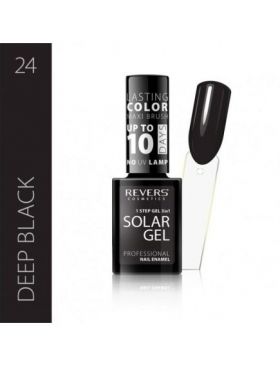 Lac de unghii Solar Gel, Revers, 12 ml, deep black, negru Engros