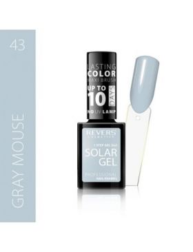 Lac de unghii Solar Gel, Revers, 12 ml, gri, nr 43, grey mouse Engros