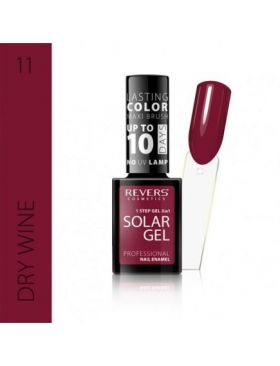 Lac de unghii Solar Gel, Revers, 12 ml, rosu inchis, nr 11, dry wine Engros