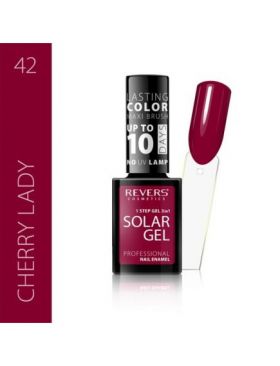 Lac de unghii Solar Gel, Revers, 12 ml, rosu inchis, nr 42, cherry lady Engros