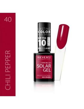 Lac de unghii Solar Gel, Revers, 12 ml, rosu, nr 40, chili pepper Engros