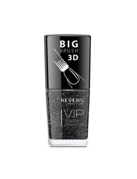 Lac de unghii Vip, 3D, Revers, negru, 12 ml, Nr 122 - sidefat, cu particule Engros
