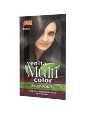 Sampon Colorant si Nuantator, Multicolor, Venita, 1.0 Black, 40g, Engros