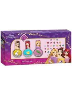 Set manichiura pentru fetite, 3 lacuri de unghii si modele de lipit pe unghii, Printesele Disney Engros
