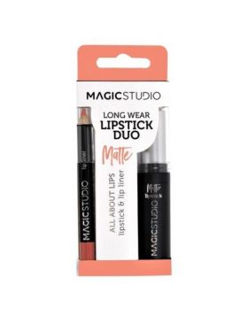 Set Perfect Lips, Ruj de buze mat si creion pentru contur asortat, Nr. 1, Light Brown, Magic Studio Engros