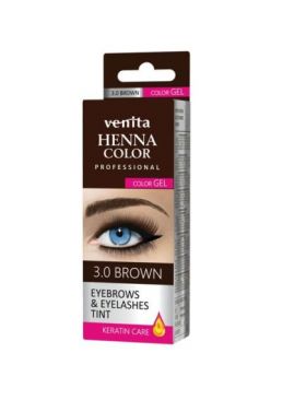 Vopsea de gene si sprancene Henna Color Gel, Maro Inchis, 3.0, Venita, 15ml Engros