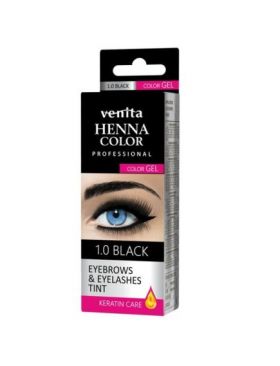 Vopsea de gene si sprancene Henna Color Gel, Negru, 1.0, Venita, 15ml Engros