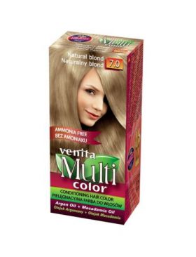 Vopsea de par fara amoniac, Multicolor, Venita, 50 ml, Nr. 7.0, Natural Blond Engros