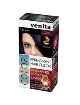 Vopsea de par permanenta, Venita Plex, 125 ml, Nr 1.0, Negru Engros