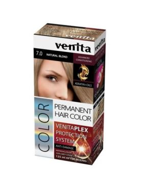 Vopsea de par permanenta, Venita Plex, 125 ml, Nr 7.0, Blond Natural Engros