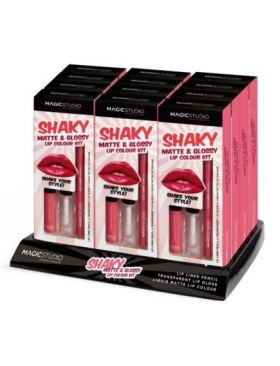 12 Bucati Set gloss si creion de buze Shaky, Matte & Glossy, 60749, Magic Studio, 2 g Engros