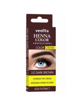 Crema henna cu extract de goji pentru vopsirea sprancenelor cu efect de lifting Venita 3.0, maro inchis Engros