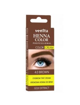 Crema henna cu extract de goji pentru vopsirea sprancenelor cu efect de lifting Venita 4.0, maro Engros