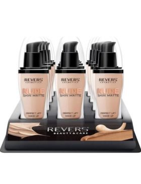 Set 12 bucati Fond de ten matifiant, Nude Skin Matte Perfect, Revers, 30 ml Engros