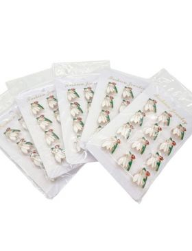 Brose engros pentru martisoare ghiocel cu buburuza set 12 buc