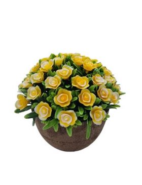 Flori artificiale engros in ghiveci boboc trandafir inchis 13 cm