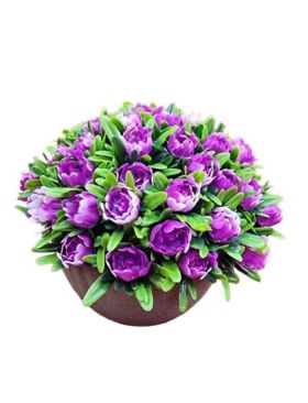 Flori artificiale engros in ghiveci boboc trandafir inchis 13 cm