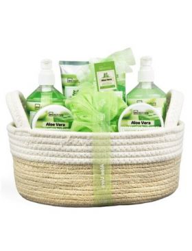 Set 7 produse cosmetice pentru baie cu aloe vera Complete Bath IDC Institute 42131, 830 ml Engros