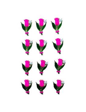 Set En-gros 12 Brose Martisor marime mica, 3.5cm, Lalea Roz